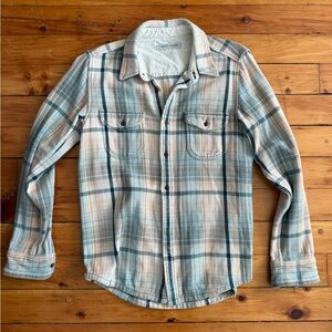 Outerknown Blanket Shirt in a paprika/sea foam green Men’s Size Small